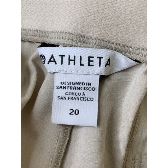 Athleta Brooklyn Heights New Wide Leg Pant Size 20 Recycled Material Beige RZ - Picture 5 of 12